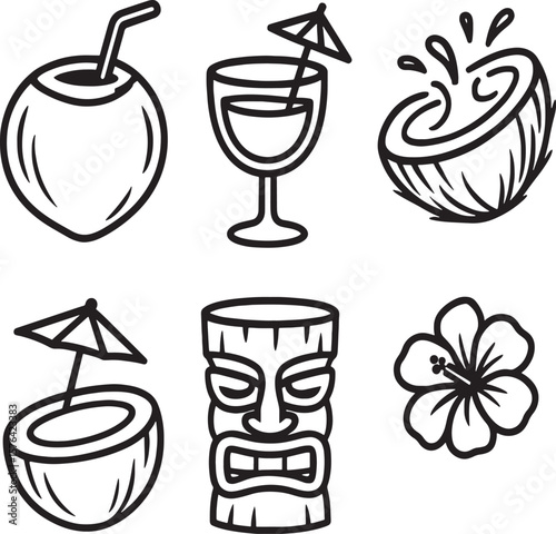 set of different drinks