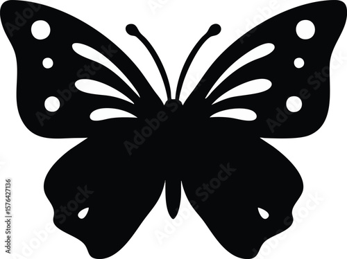 vector illustration of a black butterfly
