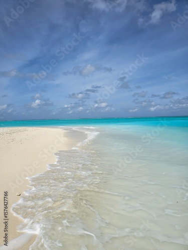 tropical beach with blue sky
