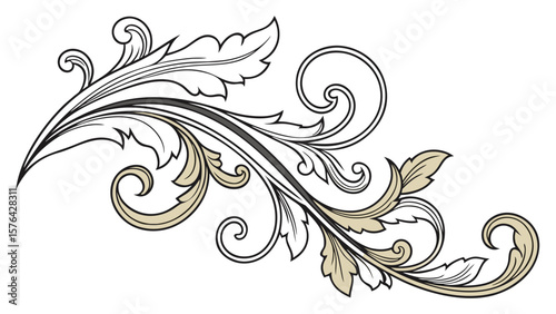 Download decorative floral flourish vector design element for graphic design projects and creative artwork use