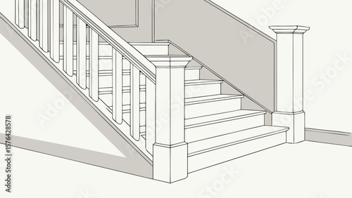 Stairs staircase railing interior design architecture home building step ladder handrail balustrade 100 char