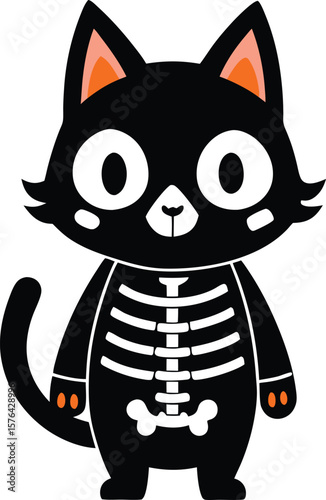 Black Cats Vector Illustration, Halloween Black Cat T-Shirt Design, Black Cat silhouette, black cat - vector , Spooky Black Cat Vector Illustration , black cat paw print clip art, vector style, 