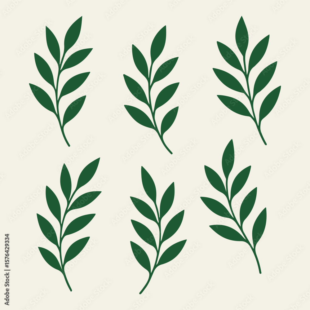 Naklejka premium Green leaves seamless pattern: a natural vector floral design for spring and summer decor