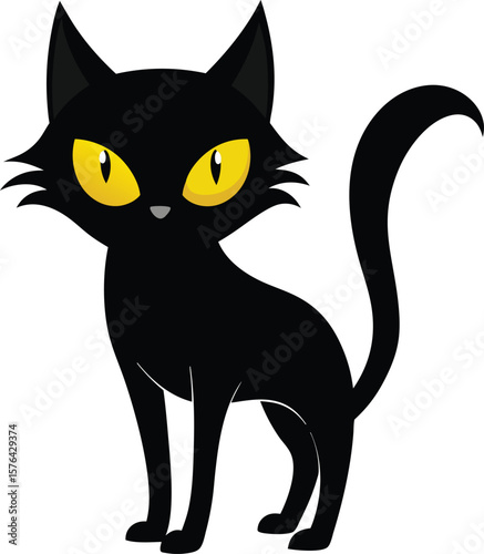 Black Cats Vector Illustration, Halloween Black Cat T-Shirt Design, Black Cat silhouette, black cat - vector , Spooky Black Cat Vector Illustration , black cat paw print clip art, vector style, 