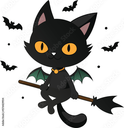 Black Cats Vector Illustration, Halloween Black Cat T-Shirt Design, Black Cat silhouette, black cat - vector , Spooky Black Cat Vector Illustration , black cat paw print clip art, vector style, 
