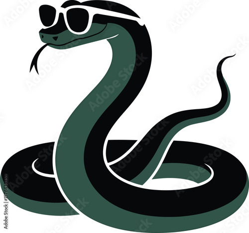 Cool snake wearing sunglasses reptile stylish