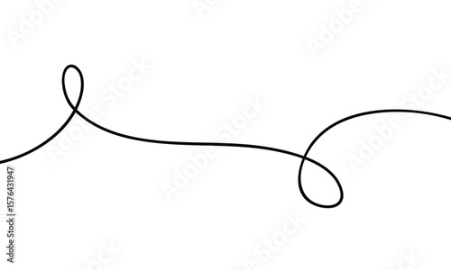 simple black curly line vector design.