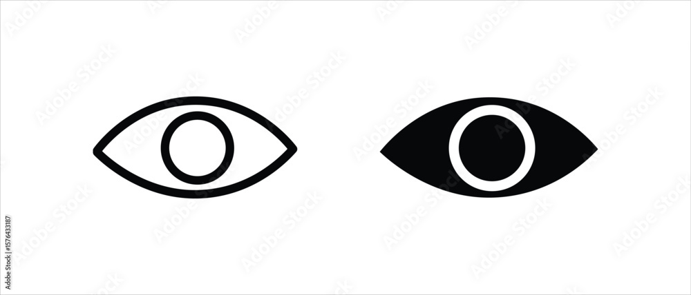 Obraz premium Eye icon set. eyesight symbol , eye, view, vision icons in flat style. Vector illustration .