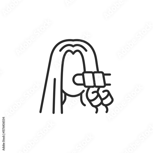 Hair curling icon. Simple hair curling icon for social media app and web design. Vector illustration