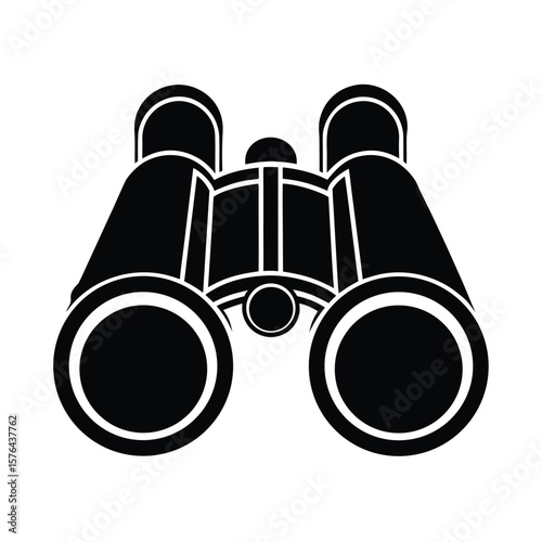 Depicts a pair of binoculars optical instrument silhouette vector illustration