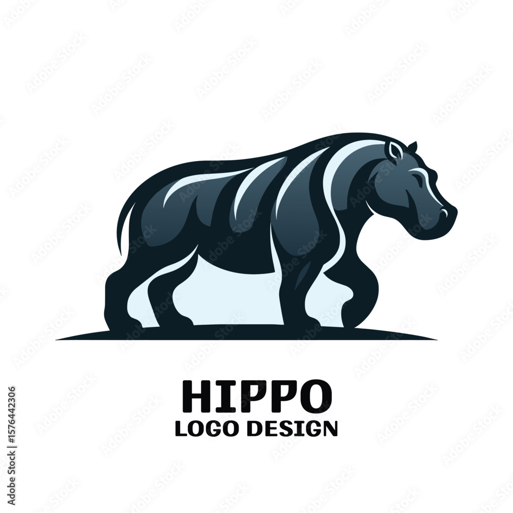 Obraz premium Hippo Vector Logo Design 