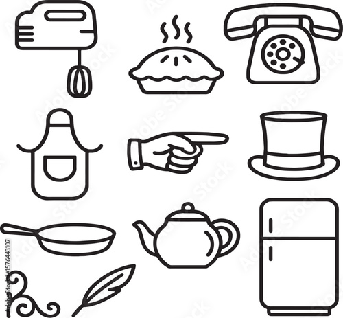 food and drink icon set