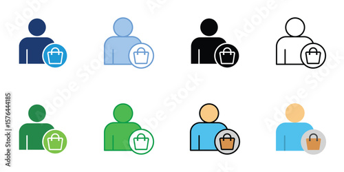 Consumer Icons Set Vector Multiple Style Collection