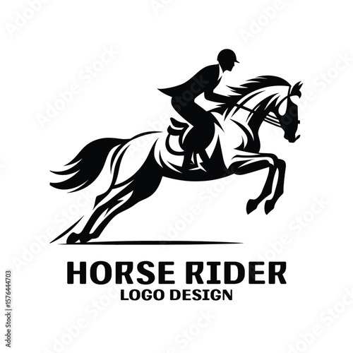 Horse Rider Vector Logo Design 