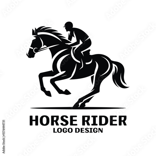 Horse Rider Vector Logo Design 