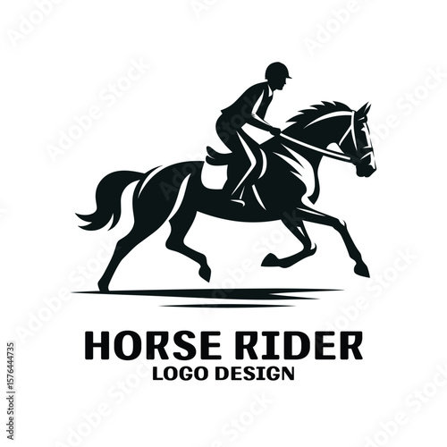 Horse Rider Vector Logo Design 
