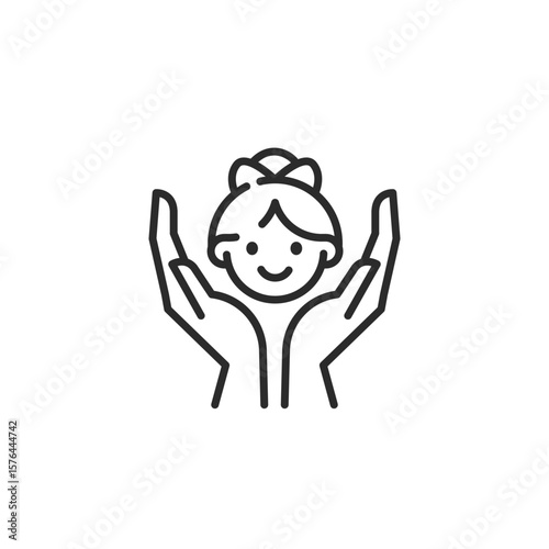 Kids safety icon. Simple kids safety icon for social media app and web design. Vector illustration