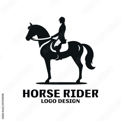 Horse Rider Vector Logo Design 