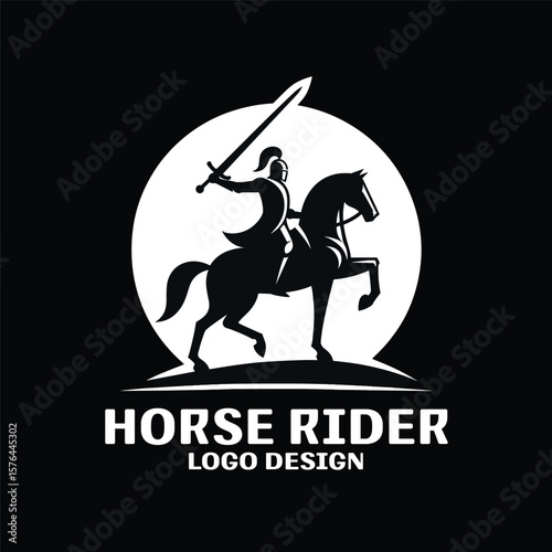 Horse Rider Vector Logo Design 
