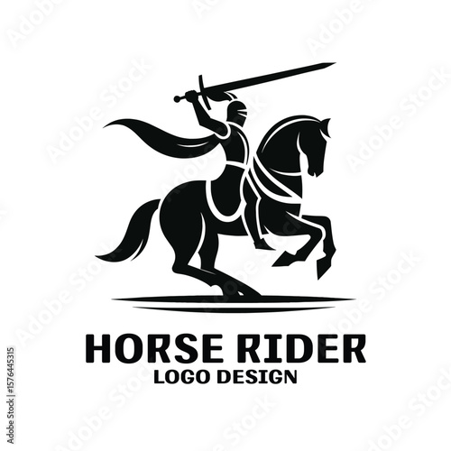 Horse Rider Vector Logo Design 