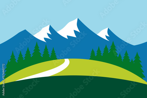 landscape with mountains