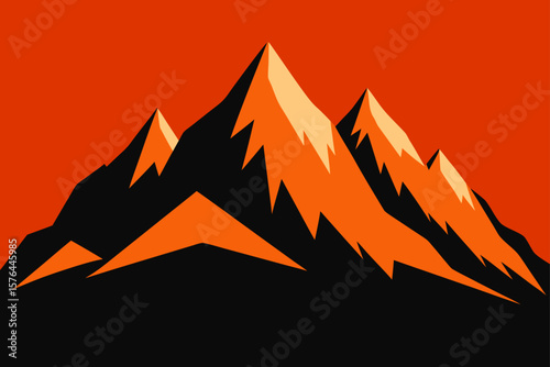 high contrast mountain view with sharp ridges