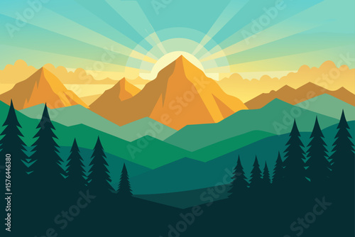 morning light cascading across forest tre