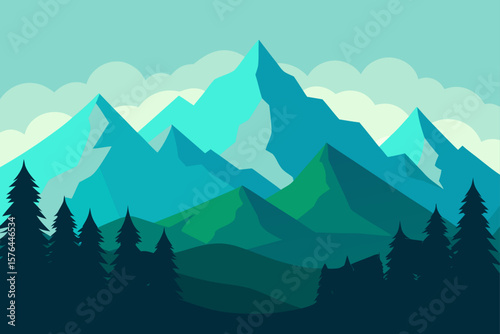 landscape with mountains