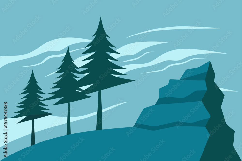 Fototapeta premium winter landscape with trees