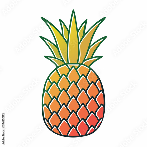 stylized pineapple icon in gradient fill symbolizing tropical flavor, summer hospitality, and sunny vacation vibes