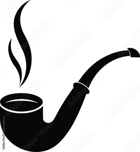 Smoking pipe icon silhouette vector illustration