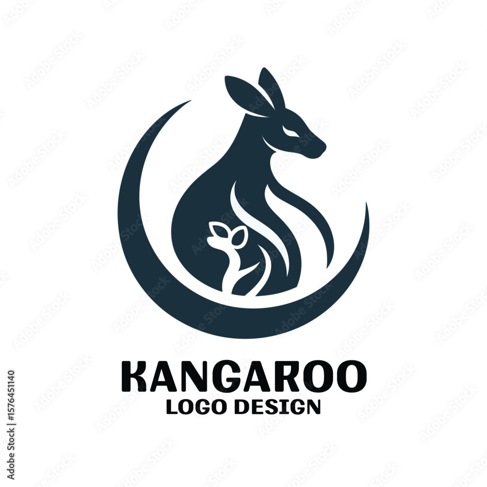 Obraz premium Kangaroo Vector Logo Design 