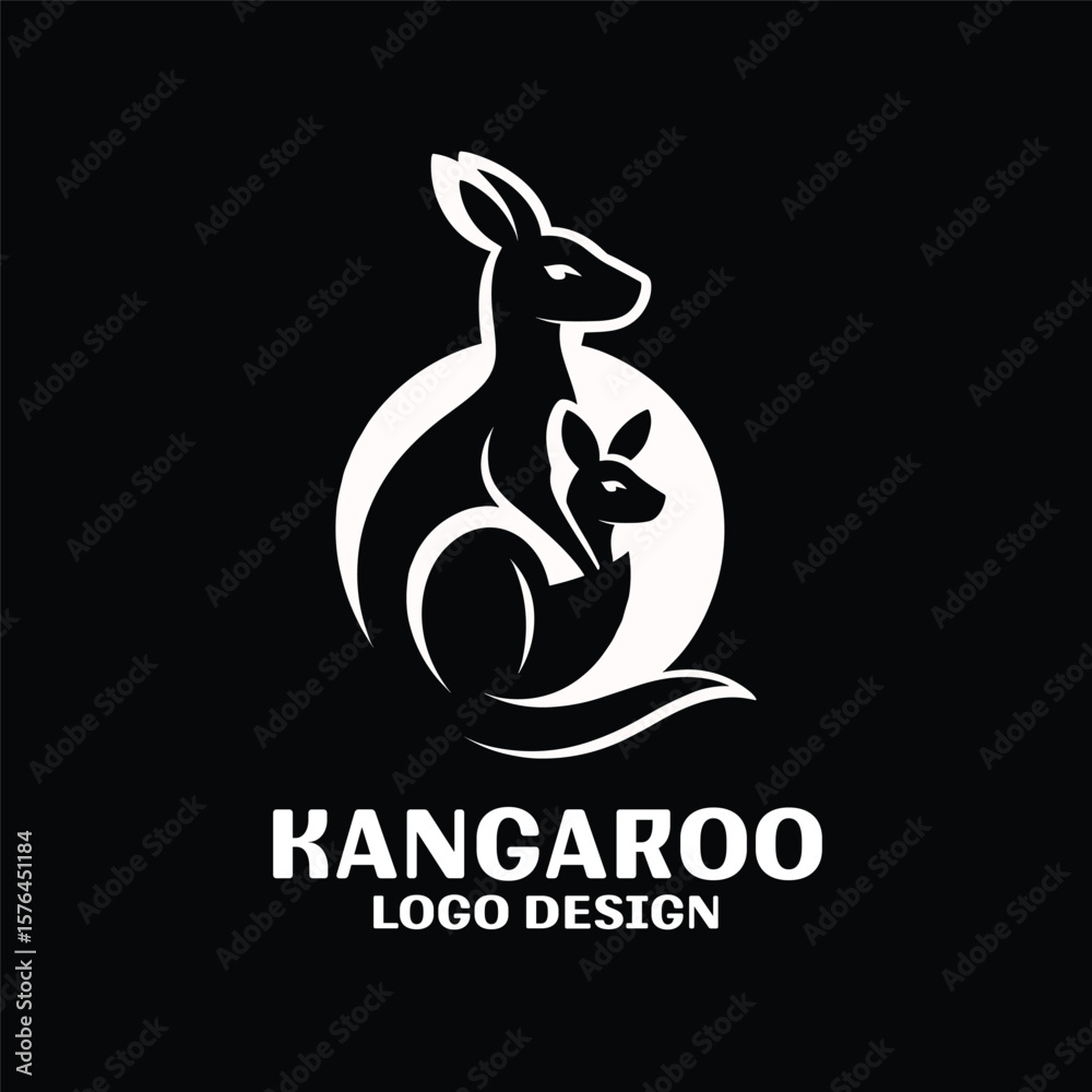 Fototapeta premium Kangaroo Vector Logo Design 