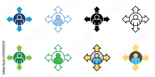Decision Icons Set Vector Multiple Style Collection