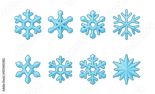Geometric snowflake designs for winter decoration and creative projects