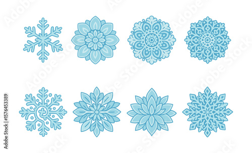 Snowflake mandala collection for winter crafts and decorations