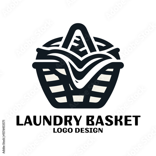 Laundry Basket Vector Logo Design 