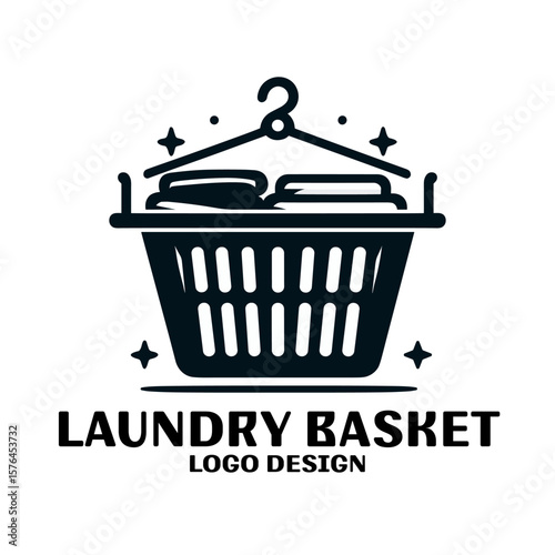 Laundry Basket Vector Logo Design 