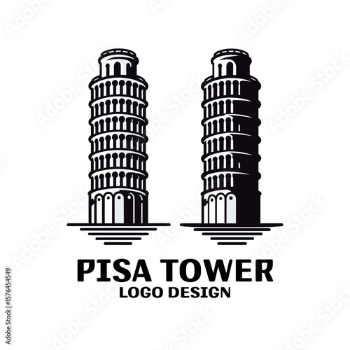 Pisa Tower Vector Logo Design 
