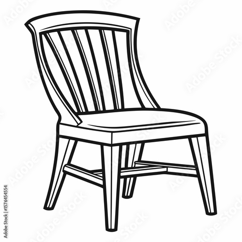 Vector illustration of a classic dining chair for home decor and furniture design