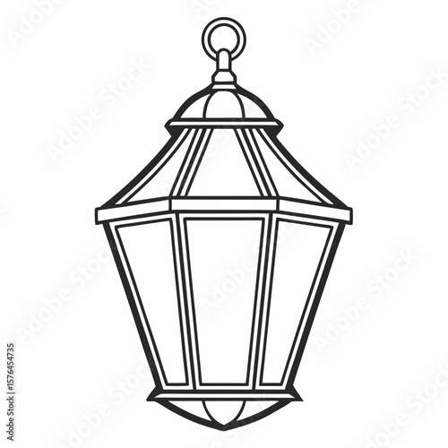 Vector illustration of a vintage lantern for outdoor lighting and decorative design