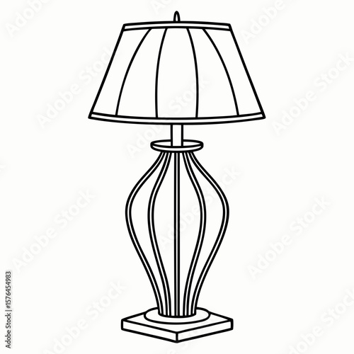 Vector illustration of an elegant table lamp for home decor and interior lighting design
