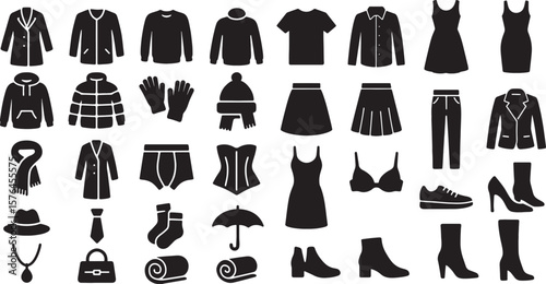 Black Clothing Silhouettes Coats Dresses Skirts Pants Shoes Accessories