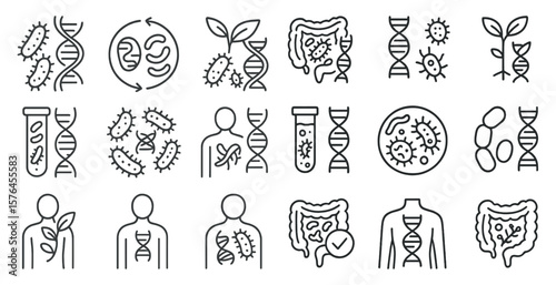 Series of medical illustrations depicting various diseases and their effects on the human body. The images are drawn in a stylized, minimalist fashion, with a focus on the underlying concepts