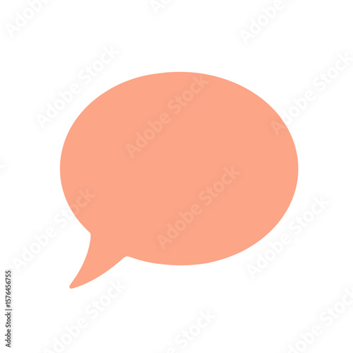Speech bubble icon in pastel peach color  