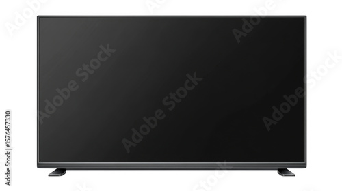 A modern flatscreen television with a wide black display, isolated on a transparent background