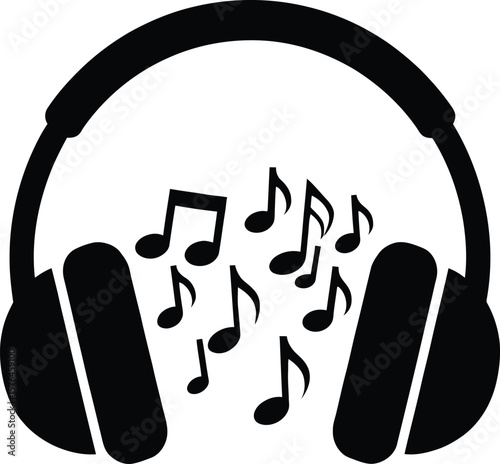 Headphone Music Icon – Audio Listening Illustration