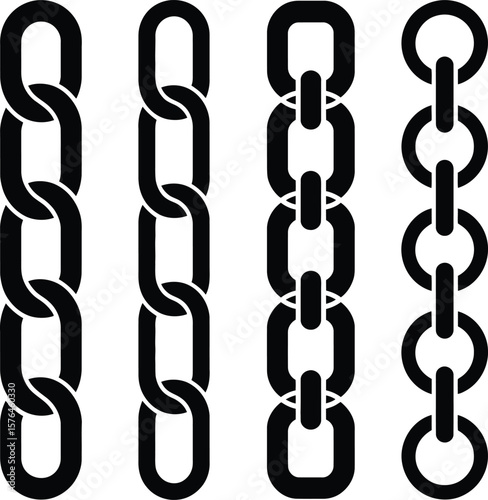 Three Different Chain Designs for Industrial or Decorative Use