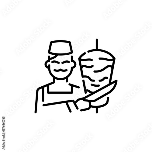 Doner chef icon. Simple doner chef icon for social media, app and web design. Vector illustration