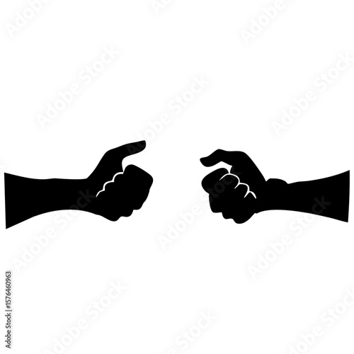 Two hands gesturing silhouette